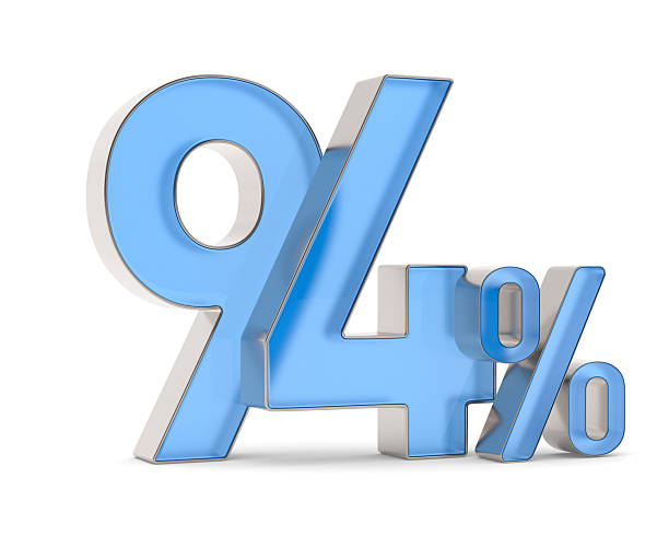 istock Ninety four percent on white background. Isolated 3D illustration 2212067830