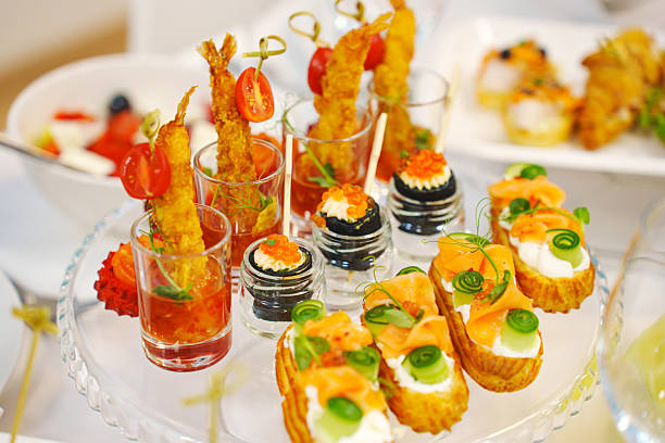 istock A served festive table with a variety of appetizers 2212070579