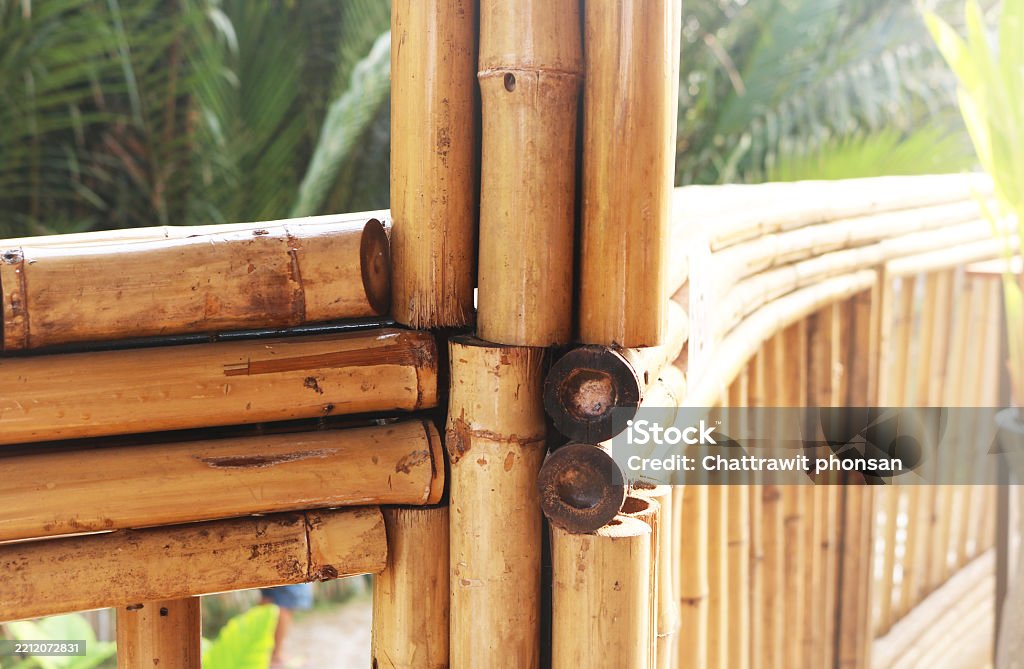 Bamboo Side Rails Bamboo Railing Structure Joints And Joinery Techniques Stock Photo ...