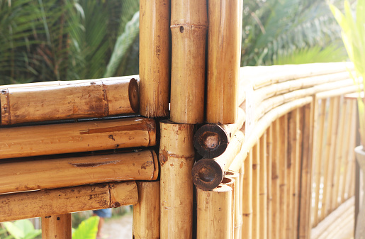 Bottom Railing Joint Bamboo Railing Structure Joints And Joinery Techniques Stock Photo ...