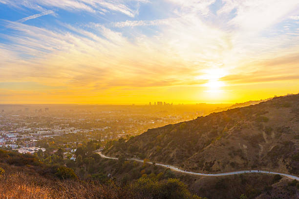 istock Hikers Enjoying Scenic Sunset Views At Runyon Canyon Park 2212077457