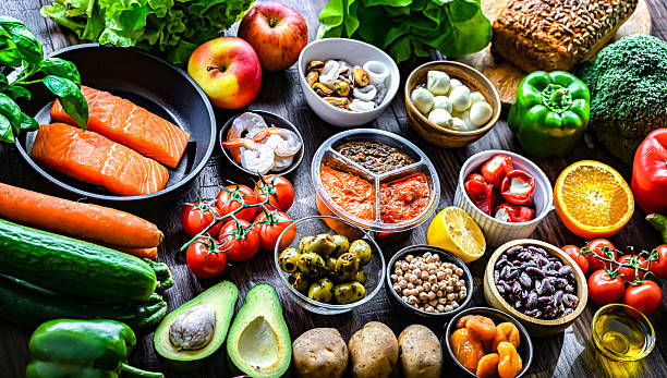 istock Food products representing the Mediterranean diet 2212083818