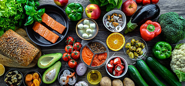 istock Food products representing the Mediterranean diet 2212084128