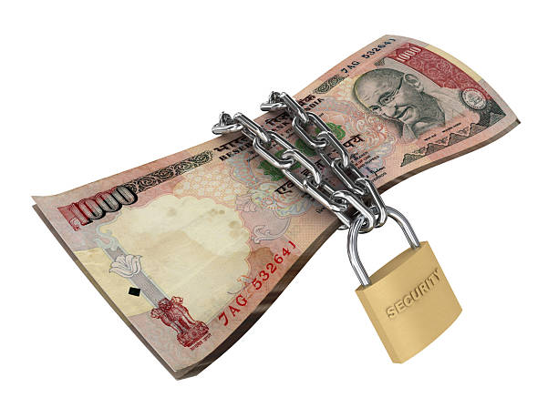 istock Indian rupee money finance insurance security lock 2212096077