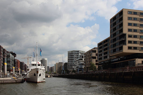 Germany, Hamburg, Harbor, October 24, 2024 - Hamburg harbor from the waterside