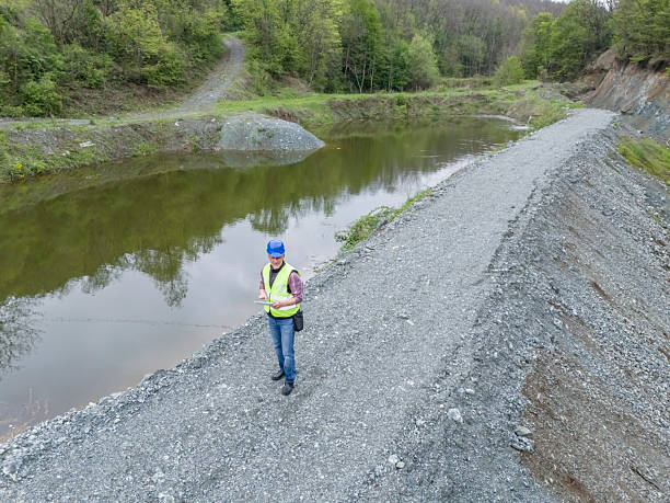 Inspecting quality of work on building new road in nature using digital tablet