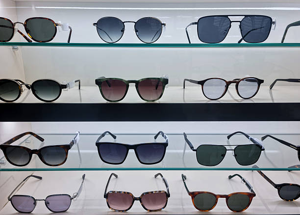 istock Fashionable Sunglasses at Sunglass Display 2212115399