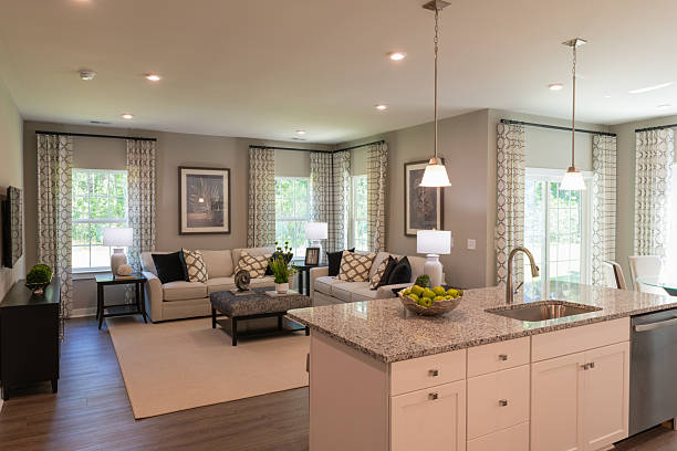 istock Modern Kitchen and Cozy Living Room 2212123145
