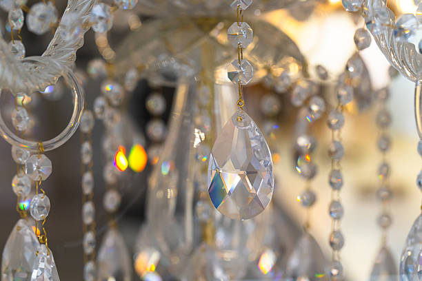 istock Closeup of crystal chandelier 2212125592