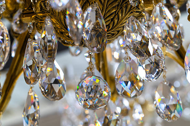 istock Closeup of crystal chandelier 2212126237