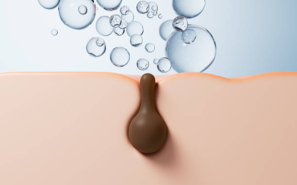 istock Pore acne and skin health concept, 3d rendering. 2212151573