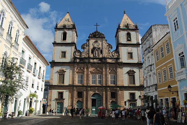 The Church and Convent of São Francisco, in Largo do Cruzeiro de São Francisco, historic center of Salvador, Bahia, northeastern Brazil