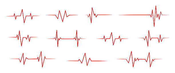 istock Heart beat line. Simple collection of cardiogram related line icons. 2212161238