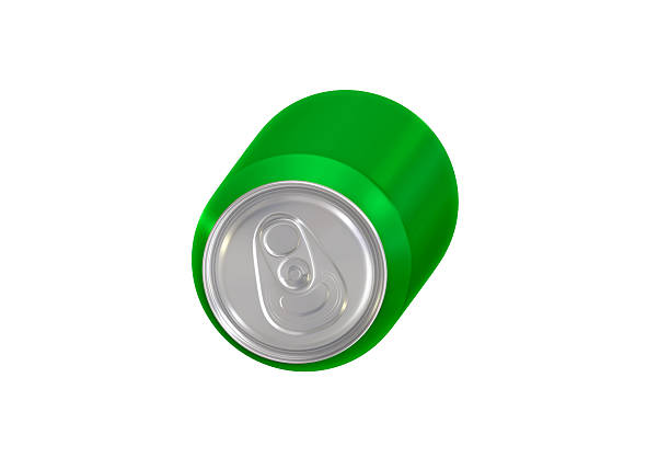 A pair of white cylindrical cans with metal tops are lined up in a refrigerated section.
