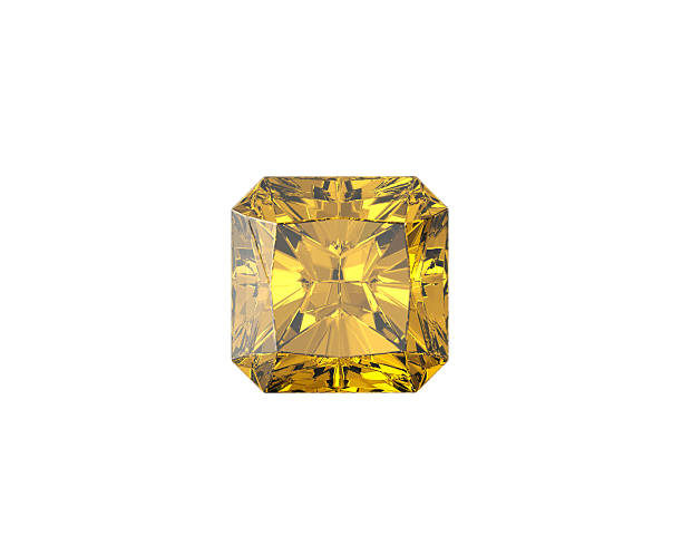 istock Yellow Diamond Gemstone with high quality on a white background 2212166797