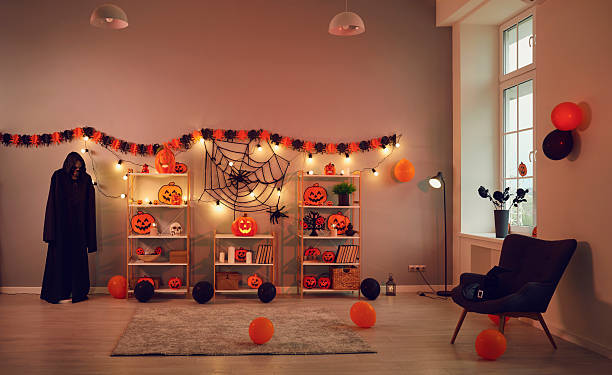 istock Decorated home interior on Halloweens celebration 2212173274