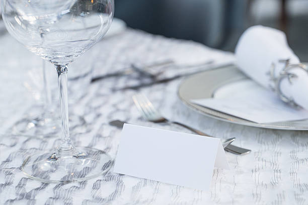 istock Distinguished business restaurant glasses placed on table and plate design 2212179438