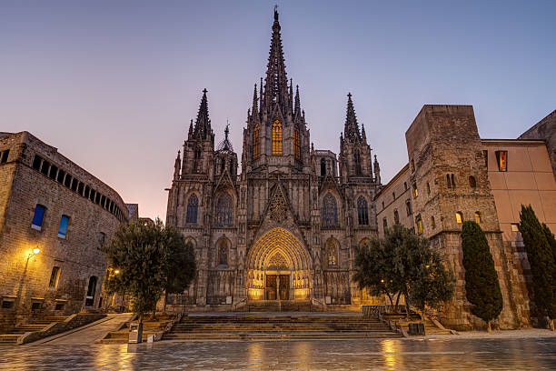 istock Barcelona Cathedral at dawn 2212186463