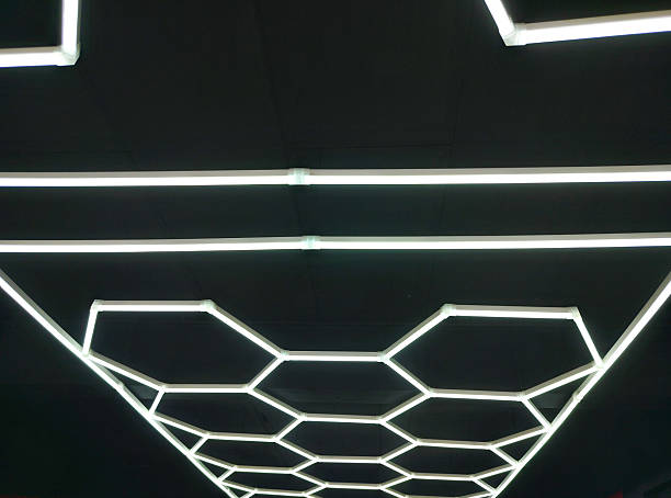 istock Decoration, honeycomb-shaped ceiling lights and concealed lighting 2212188299