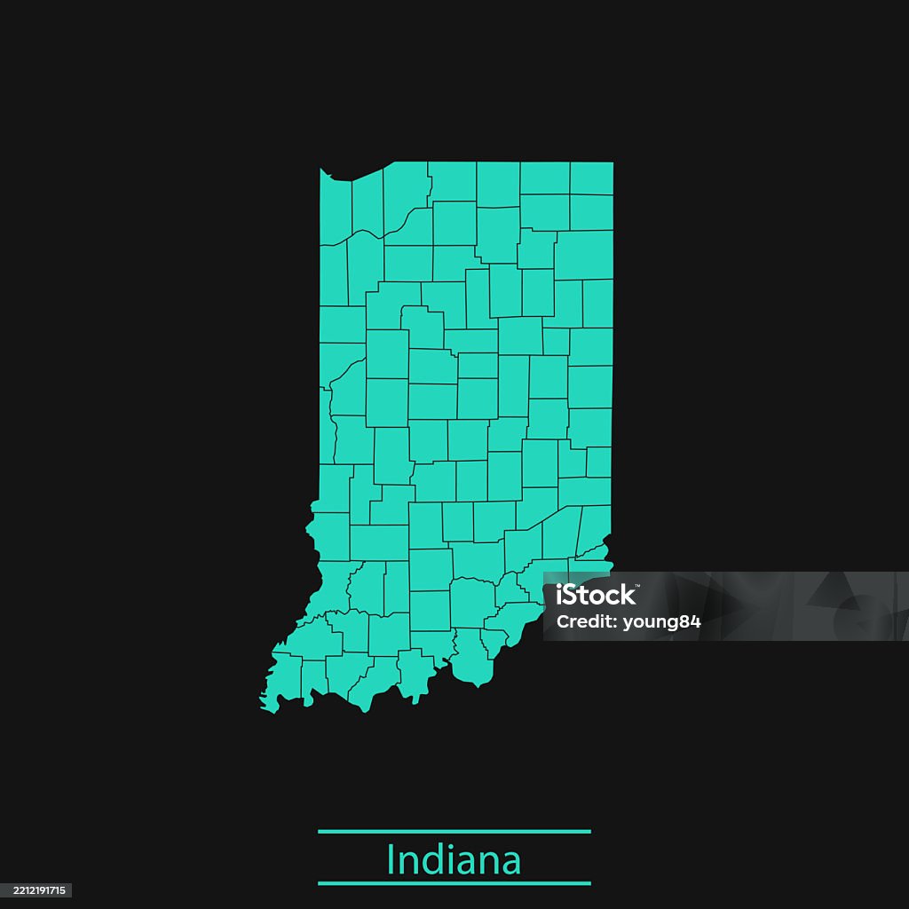 Solid Indianamap Indiana Map Vector Stock Illustration - Download Image Now ...