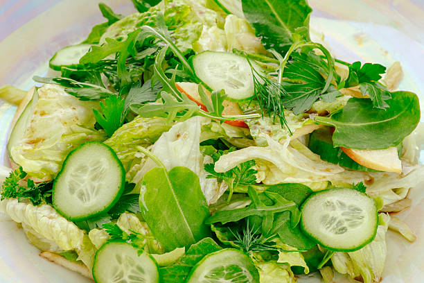 Lush green salad.