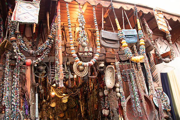 istock Berber jewelry in a shop at Marrakech 2212194878