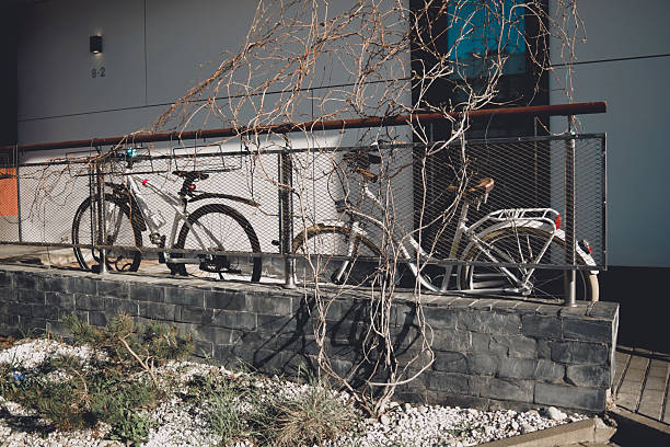 A simple outline sign of a bicycle, on a road sign in Japan.