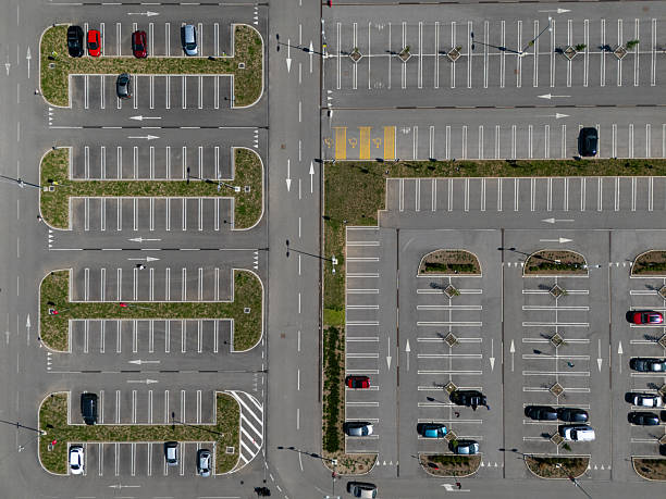 istock Shopping mall parking space. Aerial view 2212203904