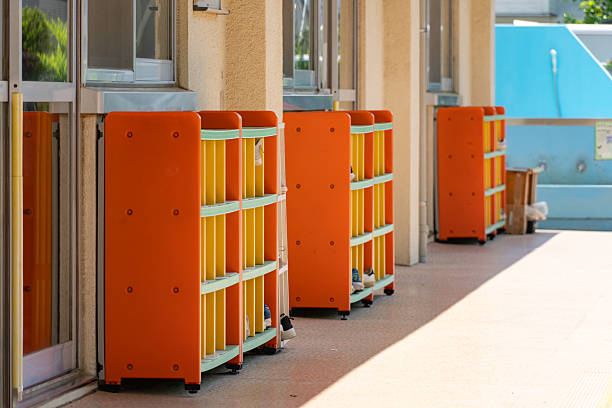 istock Orange Shoe Rack for Kindergarten Children 2212207378