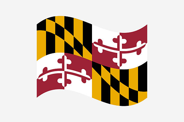 istock Maryland flag. Maryland wavy flag. 2212209470
