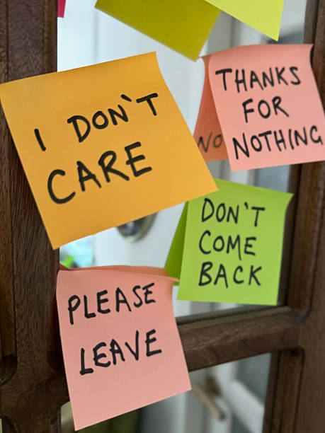 istock Image of casual ‘don’t care’ message on colorful sticky notes / humorous post-its for leaving notes, words, expressions of attitude or emotion 2212210672
