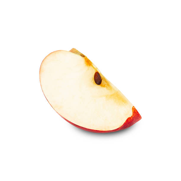 istock Red Apple slice isolated on white background with clipping path, full depth of field 2212211406