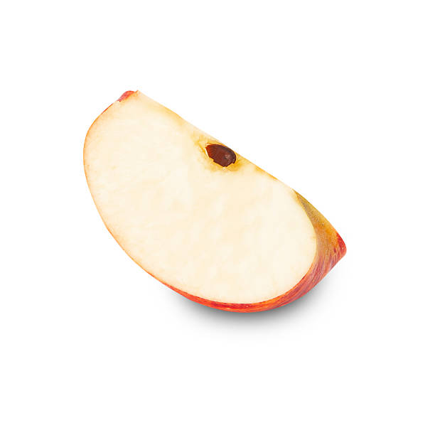 istock Red Apple slice isolated on white background with clipping path, full depth of field 2212211420
