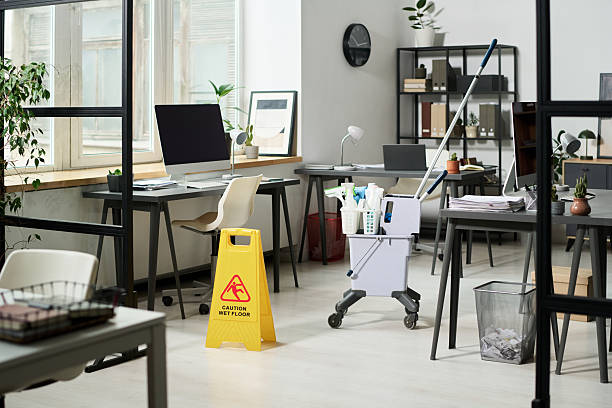 istock Cleaning Office Room With Detergents 2212214696