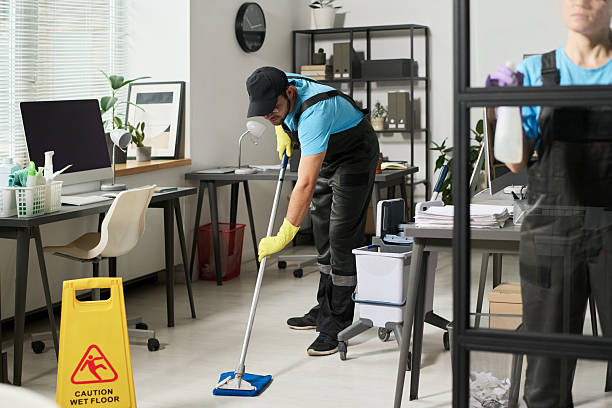 istock Cleaning Worker Washing Floor In Office 2212214779