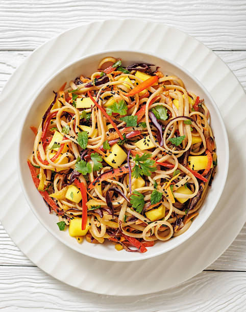 Thai Mango Noodle Veggie Salad in a bowl