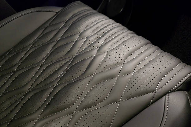 istock Luxury Car Seat Close-Up with Quilted Leather Texture 2212232751