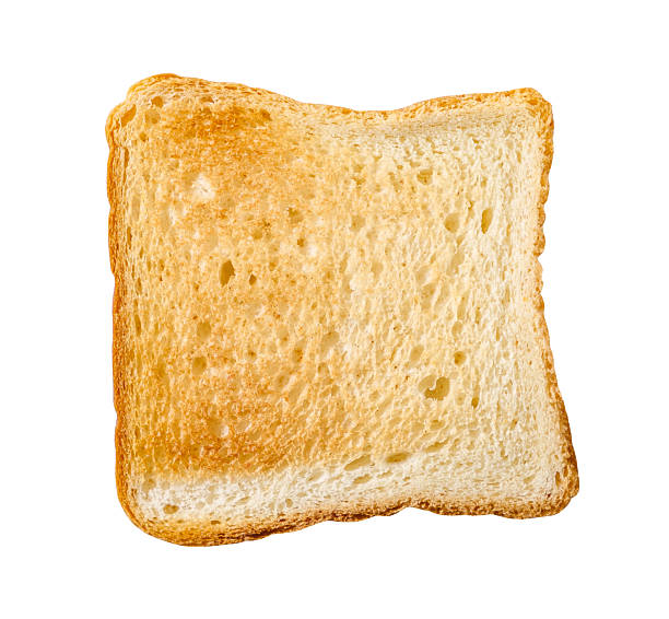 istock one piece of toasted bread, isolated on white with clipping path 2212240354