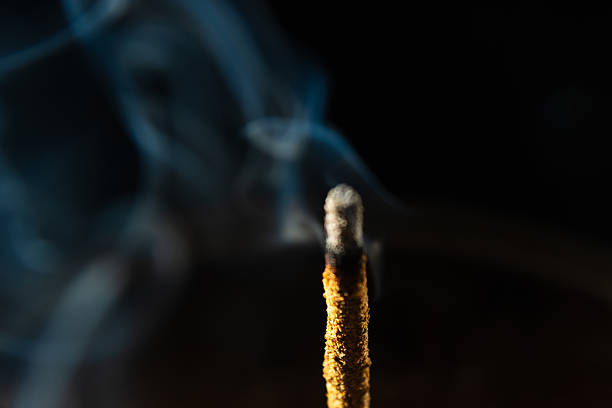 istock Abstract swirling incense smoke in soft blue tones. 2212243015