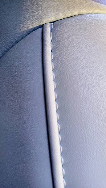 istock Leather Car seat stitching detail. Background. Text space. 2212245395