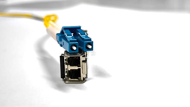 Fiber optic network connection. Signal transmission equipment.