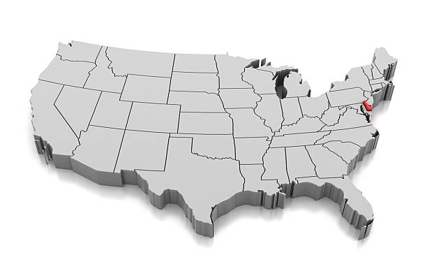 istock Map of Delaware state, USA 2212262750