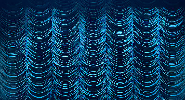 Close-up of textured blue curtain