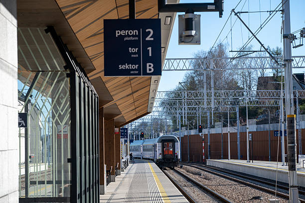 istock Polish train station platform, Zakopane 2212265523