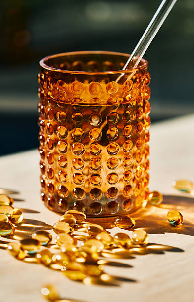 Close up of pills capsule isolated on white background.