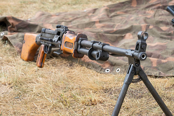 Old Soviet RPK machine gun with stand