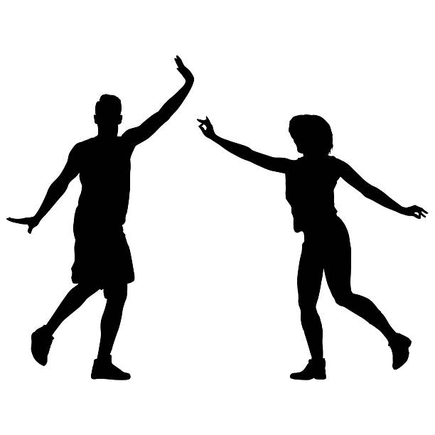 istock Man and woman dancing in different dynamic poses isolated silhouettes 2212269785