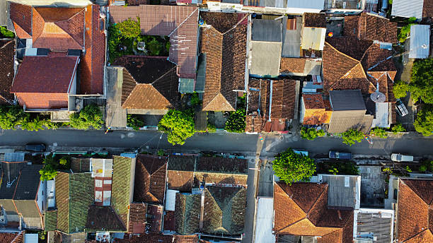 istock Indonesian City at sunset seen from above 2212271801