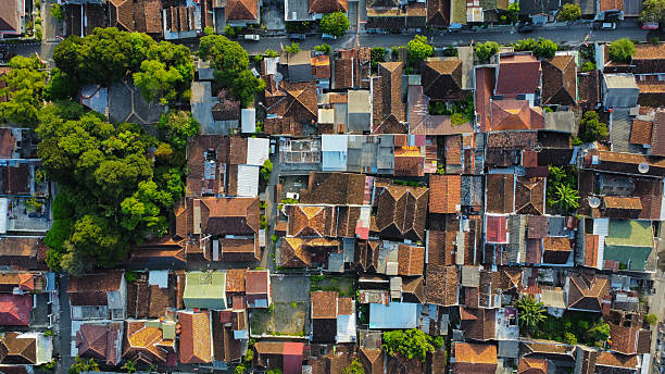 istock Indonesian City at sunset seen from above 2212271843