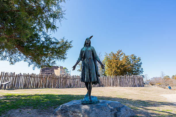 Pocahontas statue at the Jamestown historical settlement in Virginia